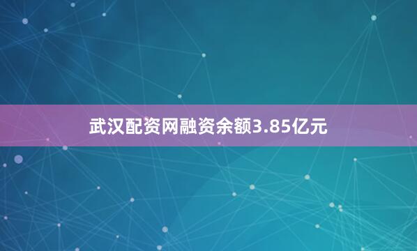 武汉配资网融资余额3.85亿元
