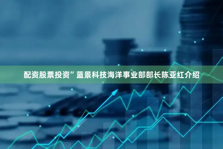 配资股票投资”蓝景科技海洋事业部部长陈亚红介绍